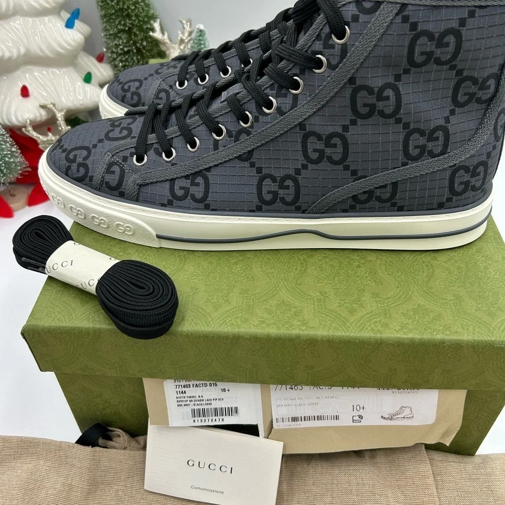 Gucci Men's 1977 tennis High-Top Sneakers size 10.5 made in Italy